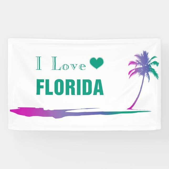 I Liebe Florida farbenfroh grün Banner (Horizontal)