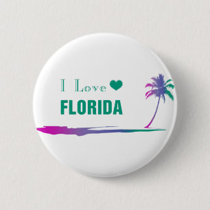 I Liebe Florida farbenfroh grün Button