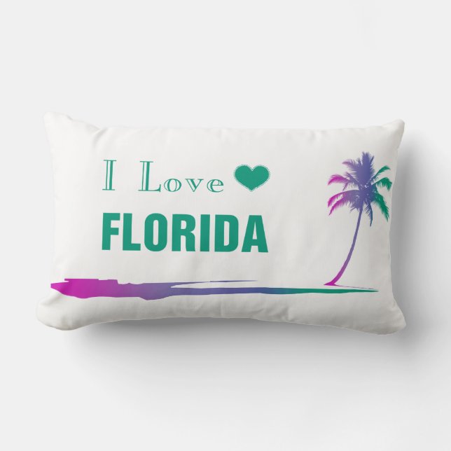 I Liebe Florida farbenfroh grün Lendenkissen (Vorderseite)