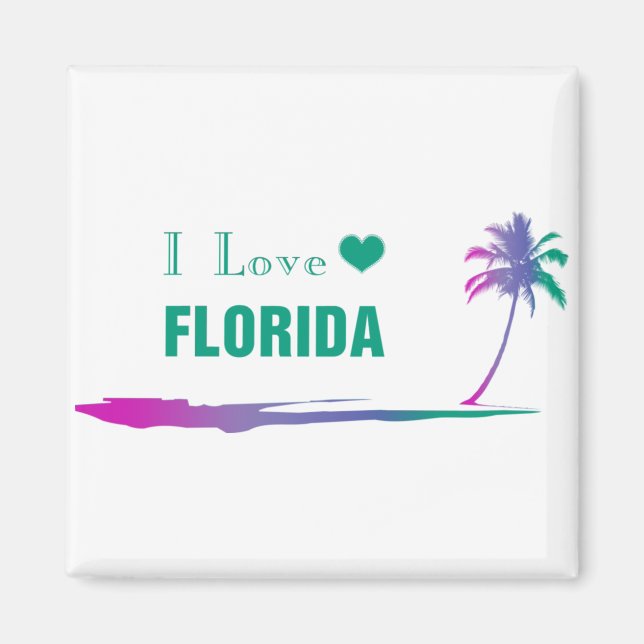 I Liebe Florida farbenfroh grün Magnet (Vorne)