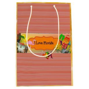I Liebe Florida, farbige Collage Mittlere Geschenktüte