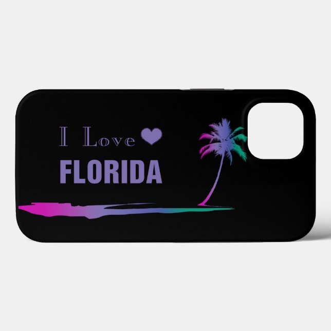 I Liebe Florida Farbige Lila Case-Mate iPhone Ca Hülle (Rückseite (Horizontal))