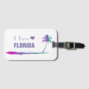 I Liebe Florida Farbige Lila Gepäckanhänger