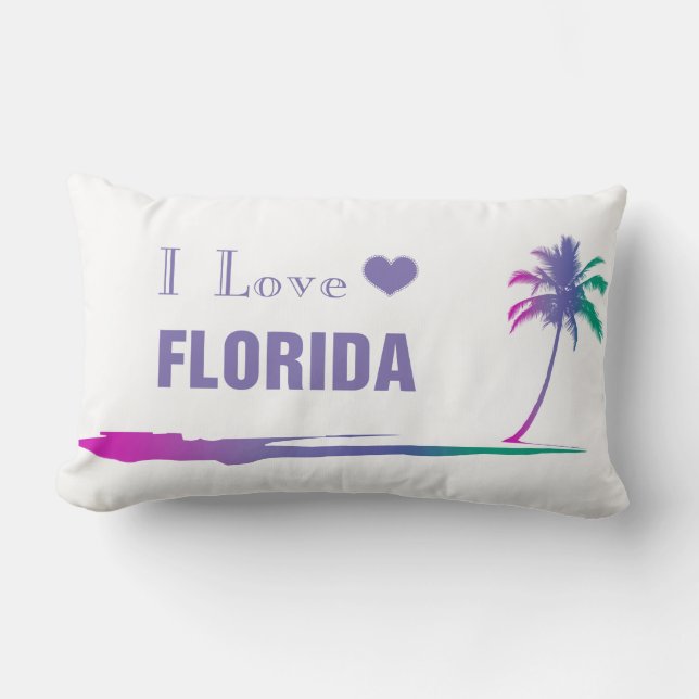 I Liebe Florida Farbige Lila Lendenkissen (Vorderseite)