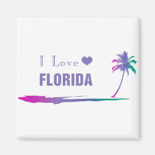I Liebe Florida Farbige Lila Magnet