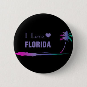 I Liebe Florida Farbige Lila Taste Button