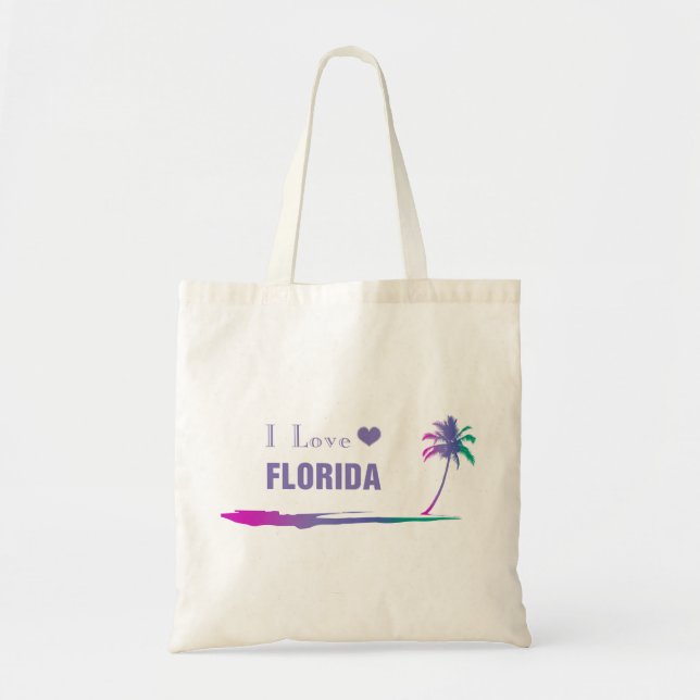 I Liebe Florida Farbige Lila Tragetasche (Vorne)