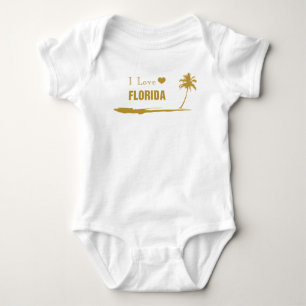 I Liebe Florida Gold Baby Strampler