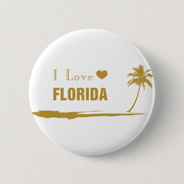 I Liebe Florida Gold Button (Vorderseite)
