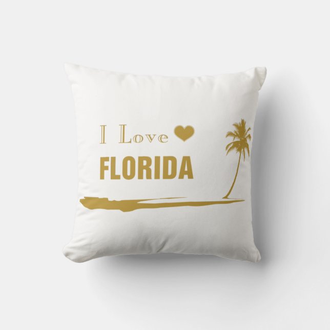 I Liebe Florida Gold Kissen (Vorderseite)
