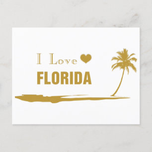 I Liebe Florida Gold Postkarte
