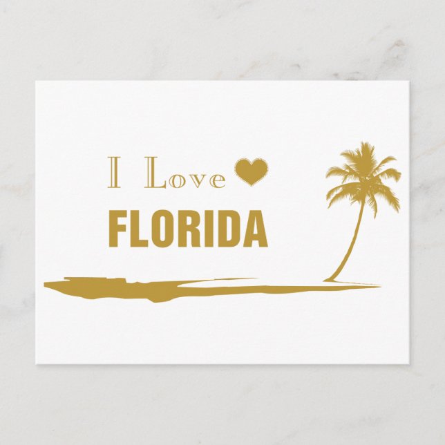 I Liebe Florida Gold Postkarte (Vorderseite)