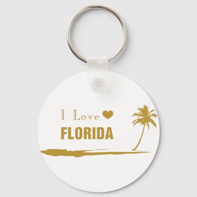 I Liebe Florida Gold Schlüsselanhänger (Vorderseite)