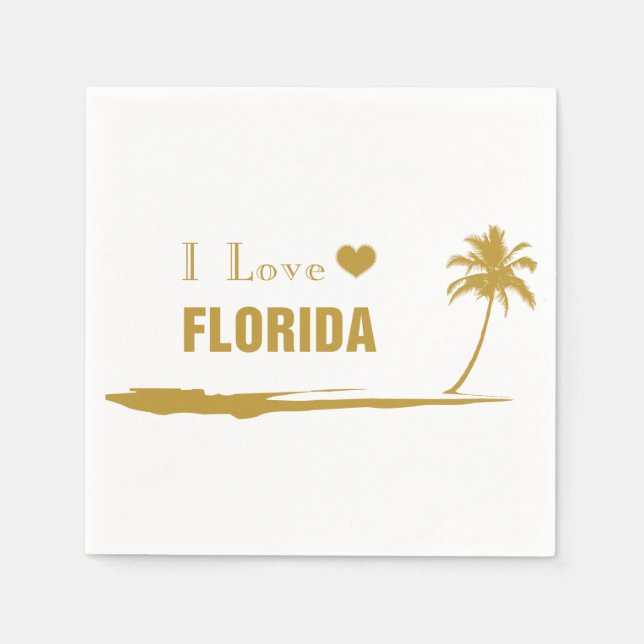 I Liebe Florida Gold Serviette (Vorderseite)