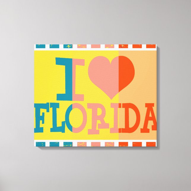 I Liebe Florida - Pop Art. 2 Leinwanddruck (Vorderseite)
