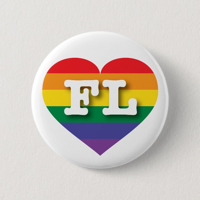 I Liebe Florida Rainbow Heart Button (Vorderseite)