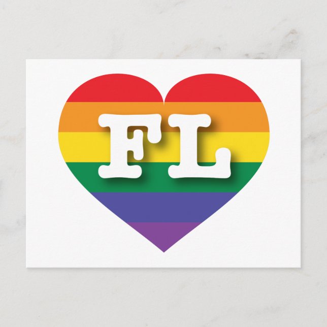 I Liebe Florida Rainbow Heart Postkarte (Vorderseite)