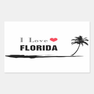 I Liebe Florida Rechteckiger Aufkleber