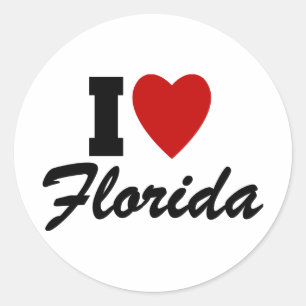 I Liebe Florida Runder Aufkleber