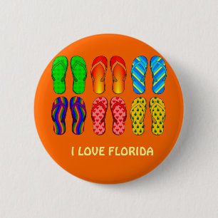 I Liebe Florida, Strandflip-Flops-Design Button