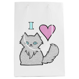 I Liebe Fluffy White Kätzchens Mittlere Geschenktüte