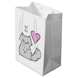 I Liebe Fluffy White Kätzchens Mittlere Geschenktüte