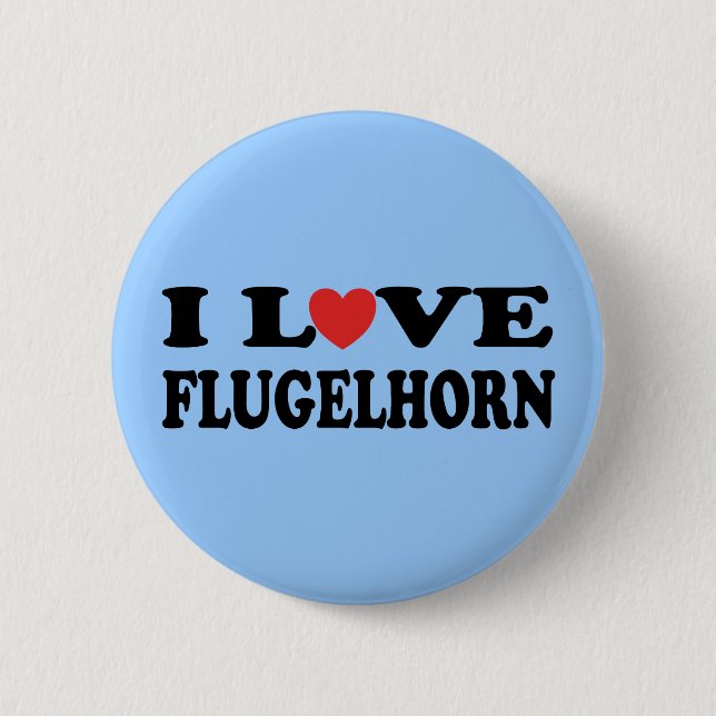 I Liebe Flugelhorn Musik-Geschenk Button (Vorderseite)