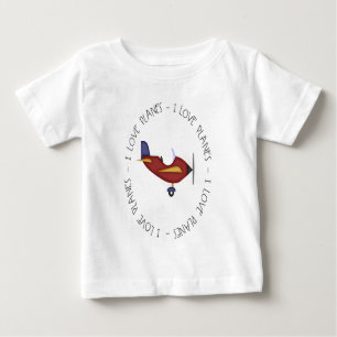 I Liebe-Flugzeuge Baby T-shirt