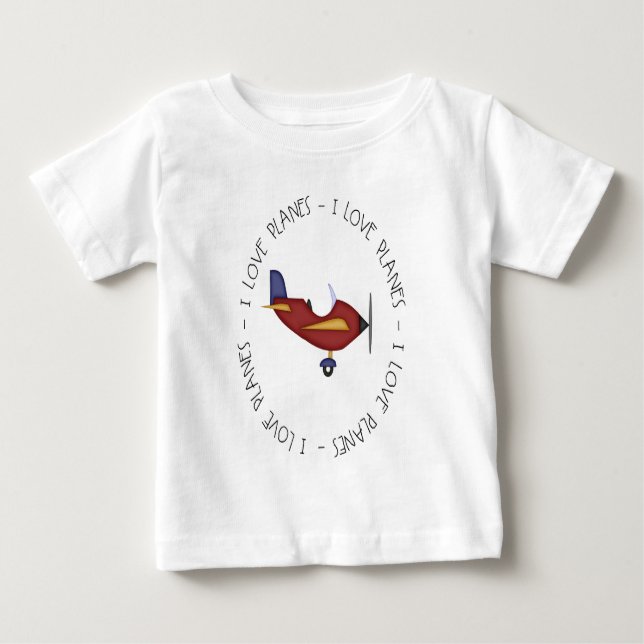 I Liebe-Flugzeuge Baby T-shirt (Vorderseite)