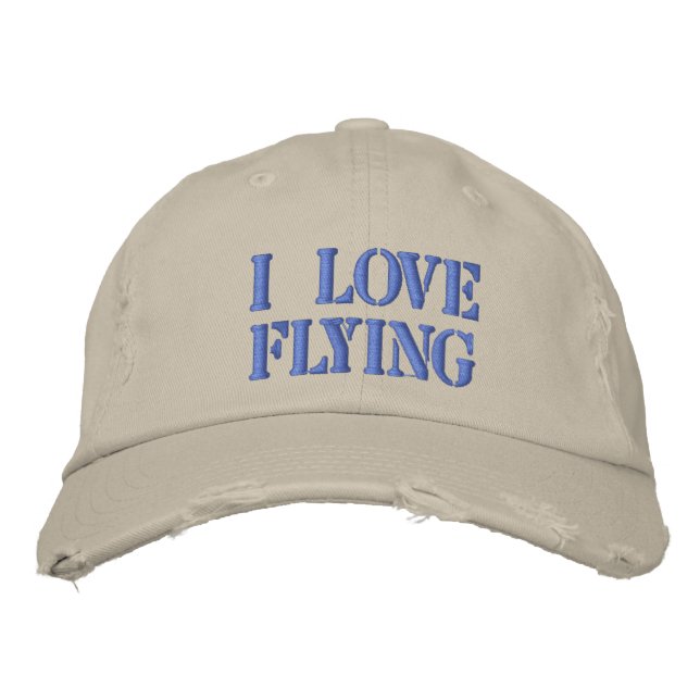 I LIEBE FLYING BESTICKTE KAPPE (Vorderseite)