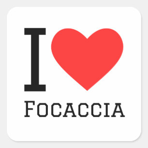 I Liebe Focaccia Quadratischer Aufkleber
