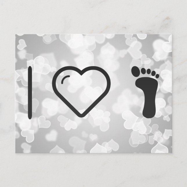 I Liebe Foot Prints Postkarte (Vorderseite)