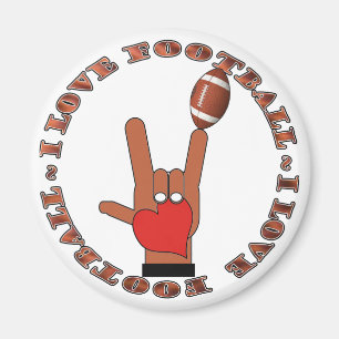 I Liebe Football ASL SIGN Magnet