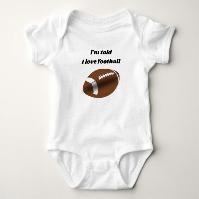 I Liebe Football Design Baby Strampler (Vorderseite)