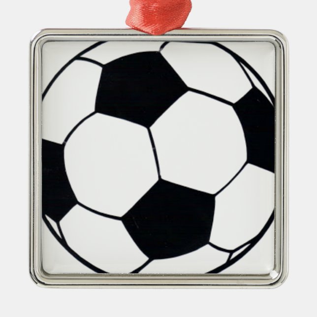 I Liebe Football (Fußball) Spielherz: I Liebe Silbernes Ornament (Vorne)