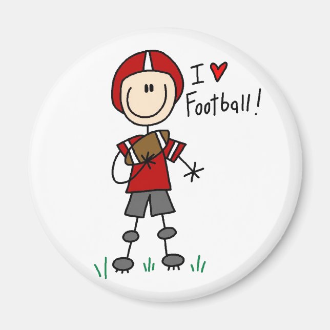 I Liebe Football Magnet (Vorne)