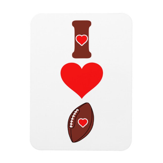 I Liebe Football Magnet (Vertikal)