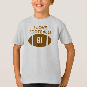 I Liebe Football Player Nummer T-Shirt