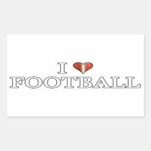 I Liebe Football Rechteckiger Aufkleber