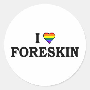 I Liebe Foreskin Runder Aufkleber