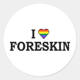 I Liebe Foreskin Runder Aufkleber