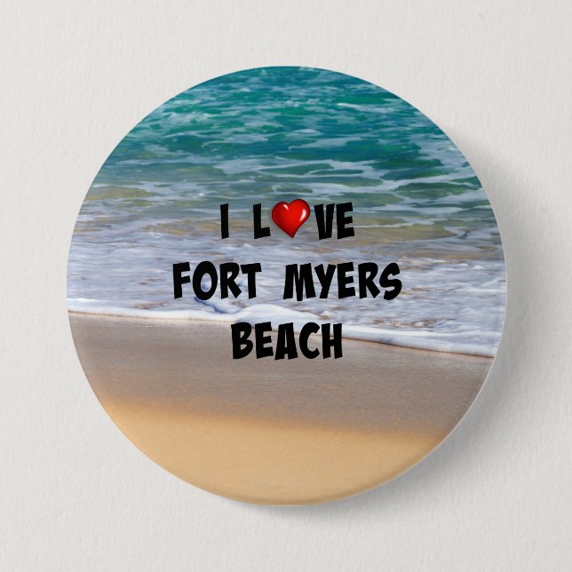 I Liebe Fort Myers Beach Button (Vorderseite)