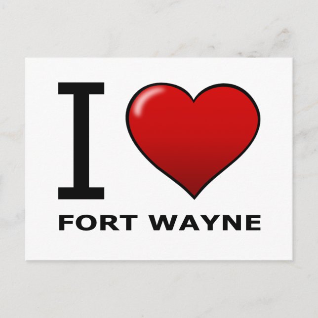 I LIEBE FORT WAYNE, IN - INDIEN POSTKARTE (Vorderseite)