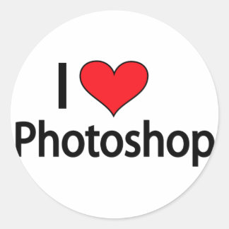 I Liebe Fotoshop Runder Aufkleber