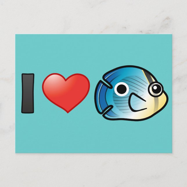 I Liebe Foureye Butterflyfish Postkarte (Vorderseite)