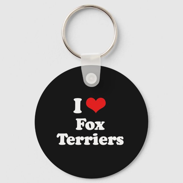 I Liebe Fox Terriers Schlüsselanhänger (Vorderseite)