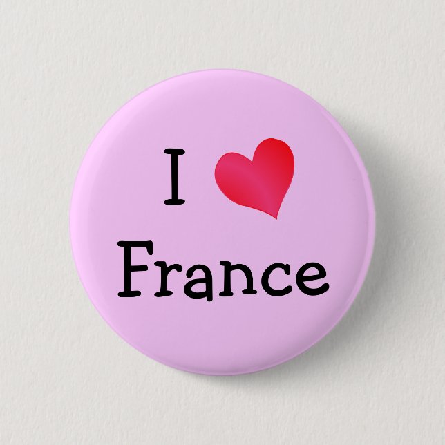 I Liebe Frankreich Button (Vorderseite)