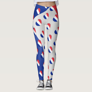 I Liebe Frankreich Französisch Flag Herz Pattern F Leggings