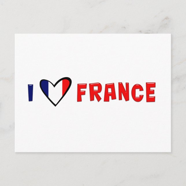 I Liebe Frankreich Postkarte (Vorderseite)