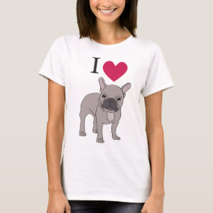 I Liebe-französische Bulldoggen-Herz-niedlicher T-Shirt